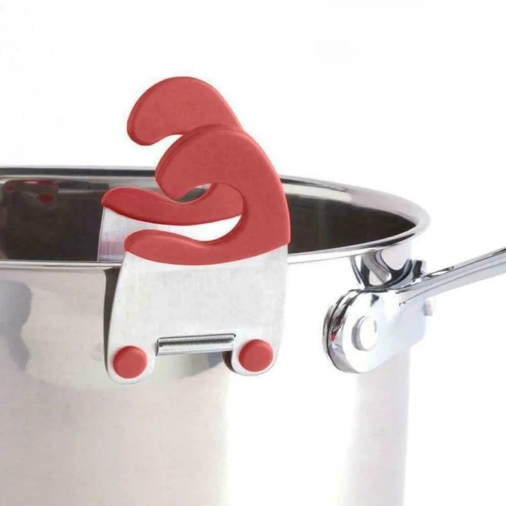 Anti-Scald Silicone Grip Pot Clip Holder Spoon Stainless