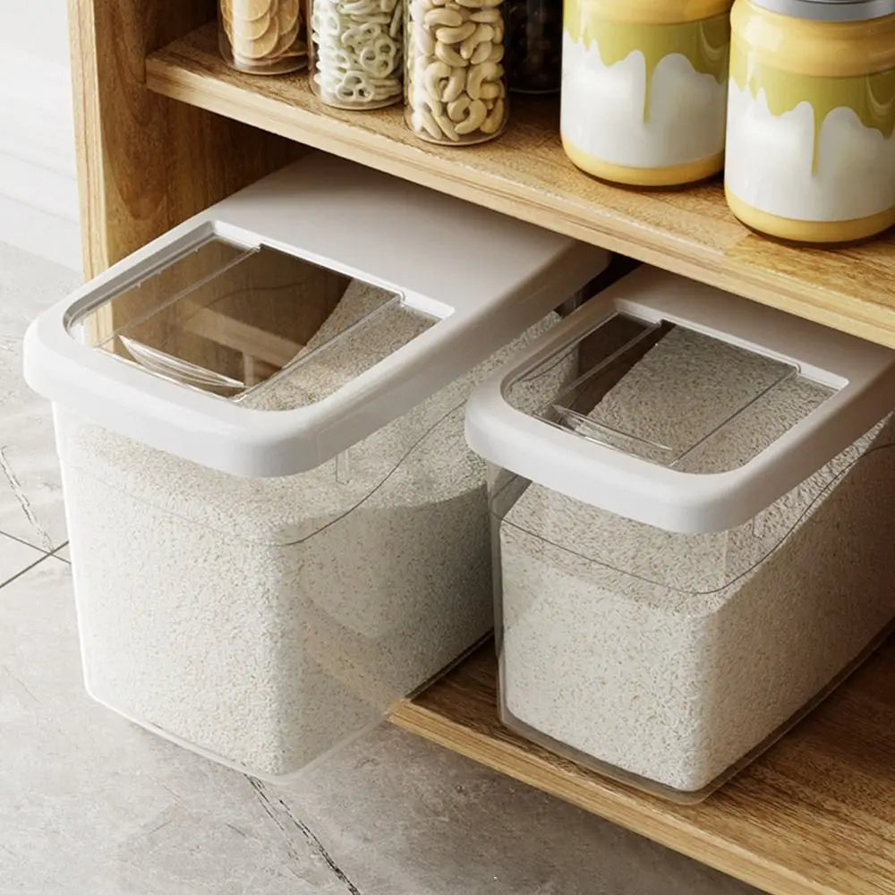 Moisture-Proof Rice Bucket Large Capacity Transparent Rice Grain