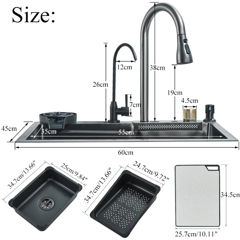 Slot Sink Faucet 304 Stainless Steel Large 60x45cm