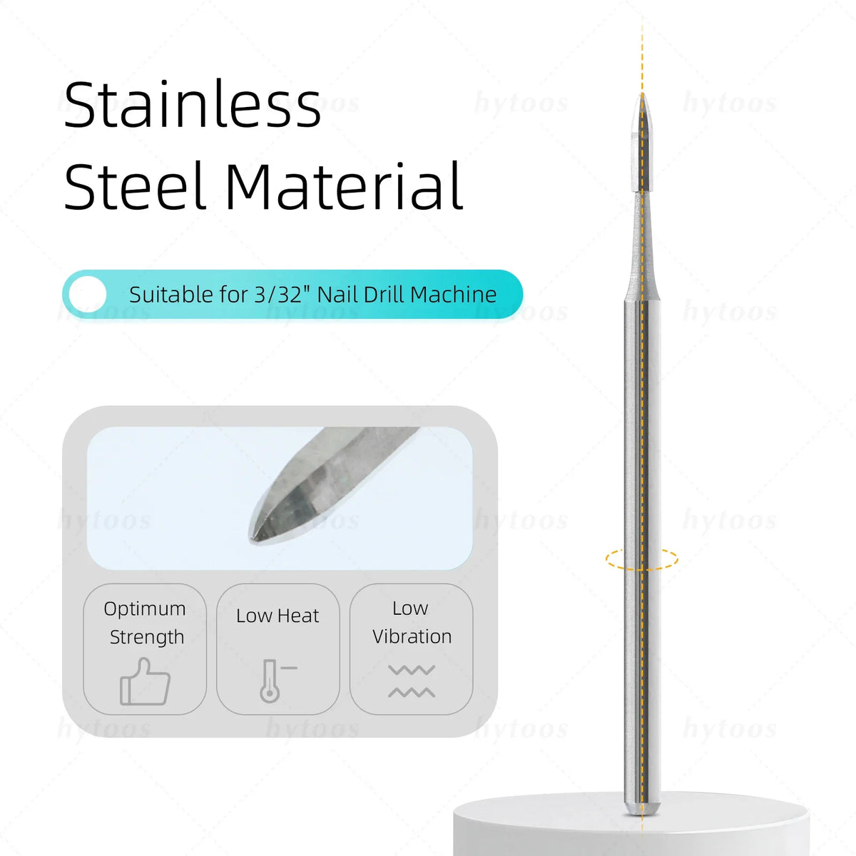 Hytoos Hexagon Carbide Nail Drill Bits Cuticle Cleaner