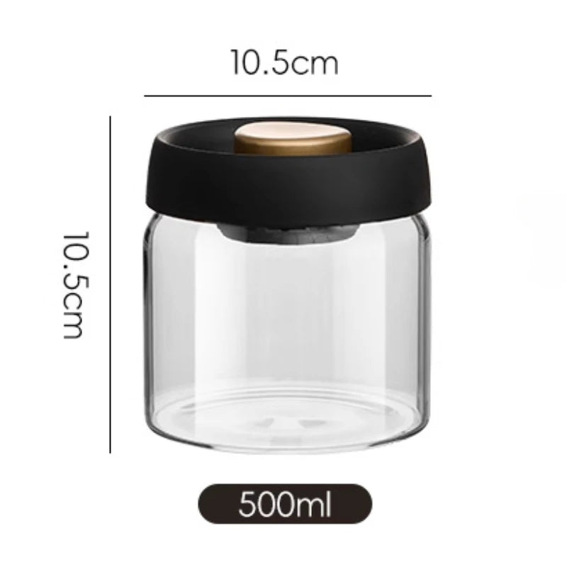 Vacuum Sealed Tank Coffee Beans Storage Glass Bottle