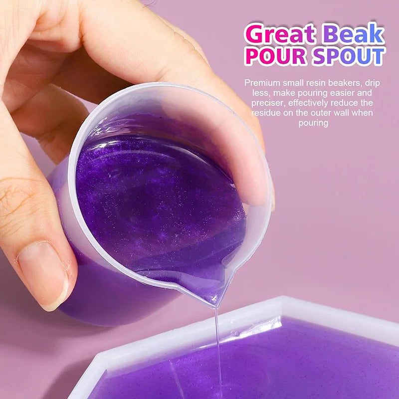1-24pcs Plastic Mixing Cups 100ml Measuring Cups V-Shaped