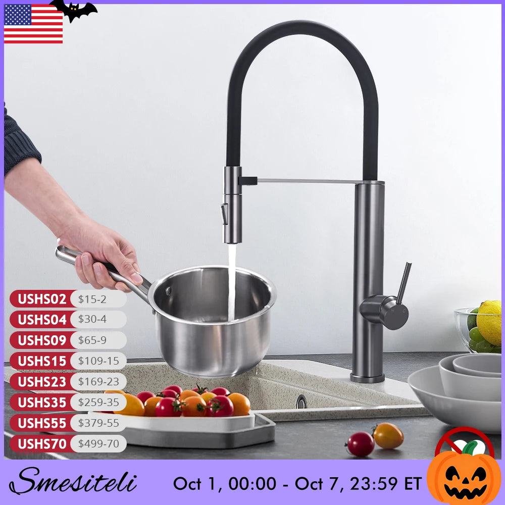 Faucet Gunmetal Flexible Pull Out Water Tap Nozzle