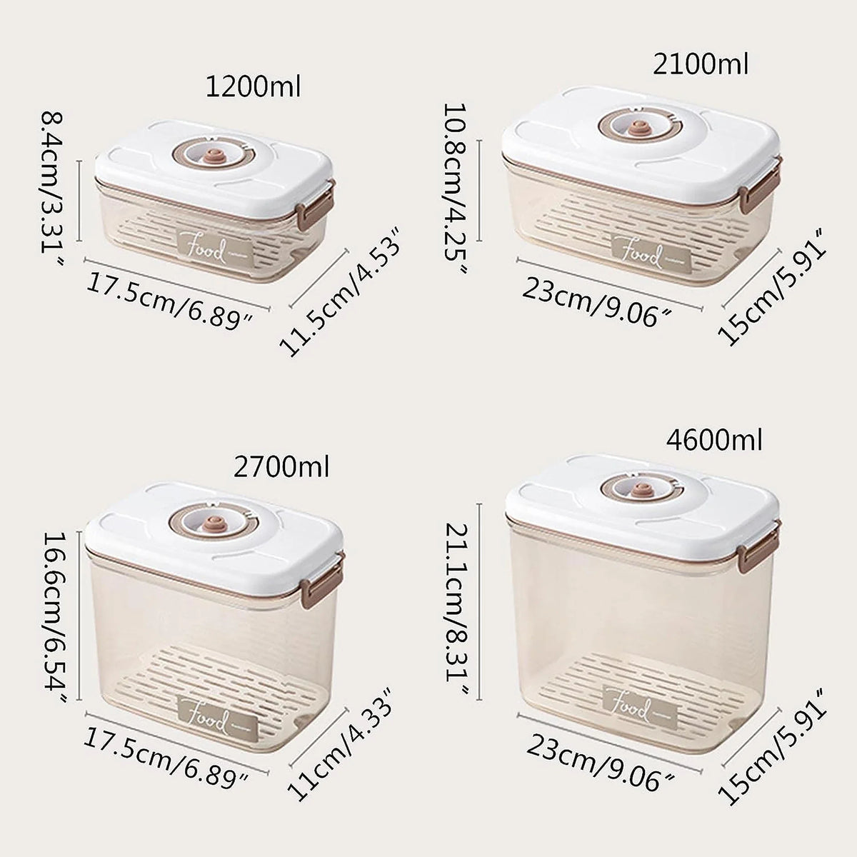 Food Vacuum Storage Box Fresh-Keeping Sealed Canister Large
