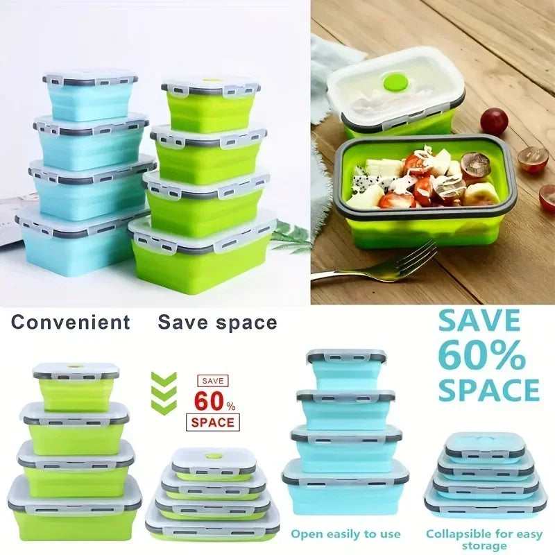Collapsible Silicone Food Storage Microwave Safe Rv Travels