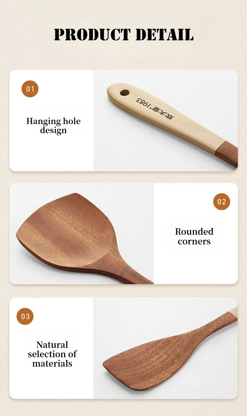 Cooker King Ebony Wood Cooking Non-Stick Pan Spatula