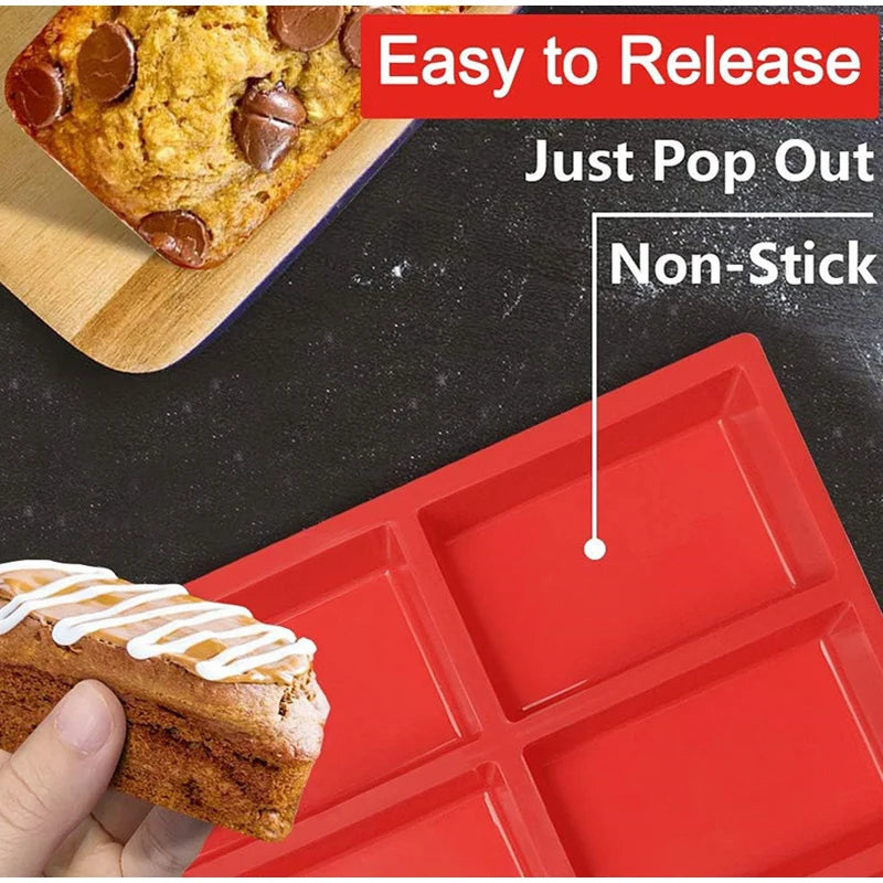 9-Cavity Silicone Mini Loaf Pan Baking Cake Bread