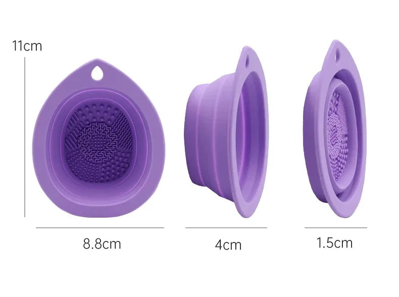 Silicone Makeup Brush Cleaner Folding Powder Puff Cleaning
