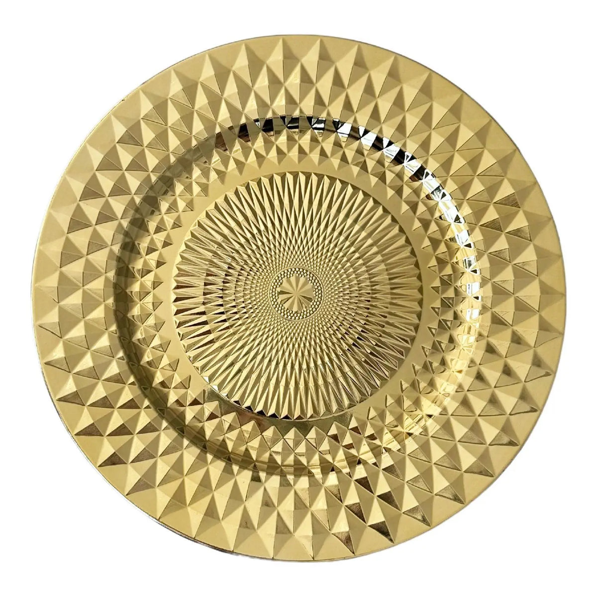 Dinner 13 Inch Gold Plastic Beaded Charger Plates
