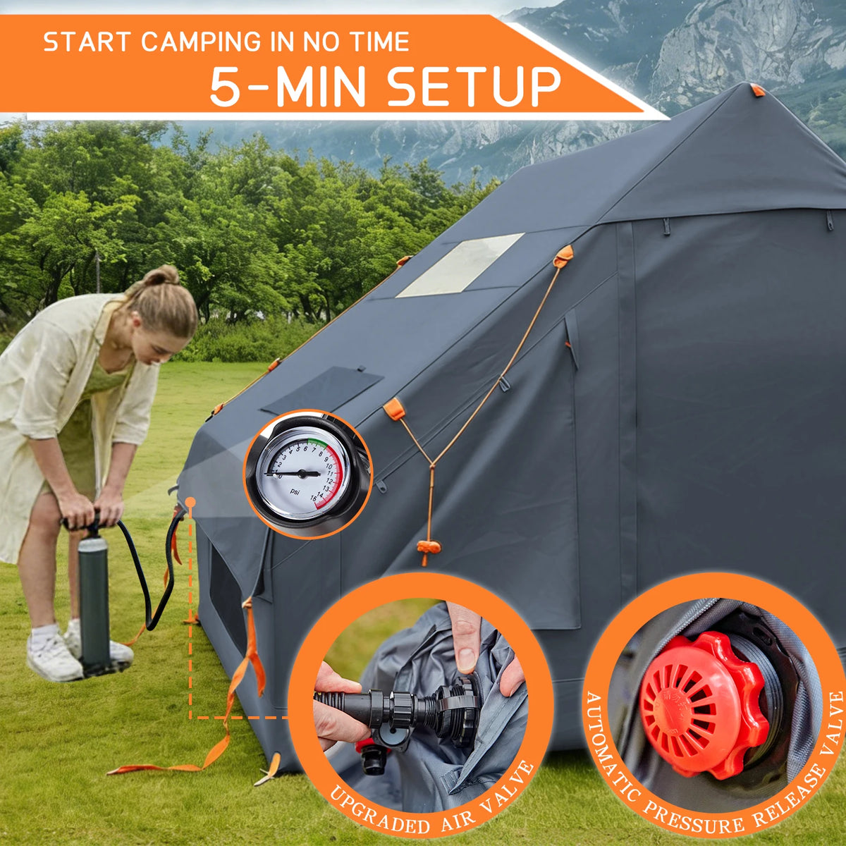 Inflatable Tents Camping - Easy Blow Up Glamping