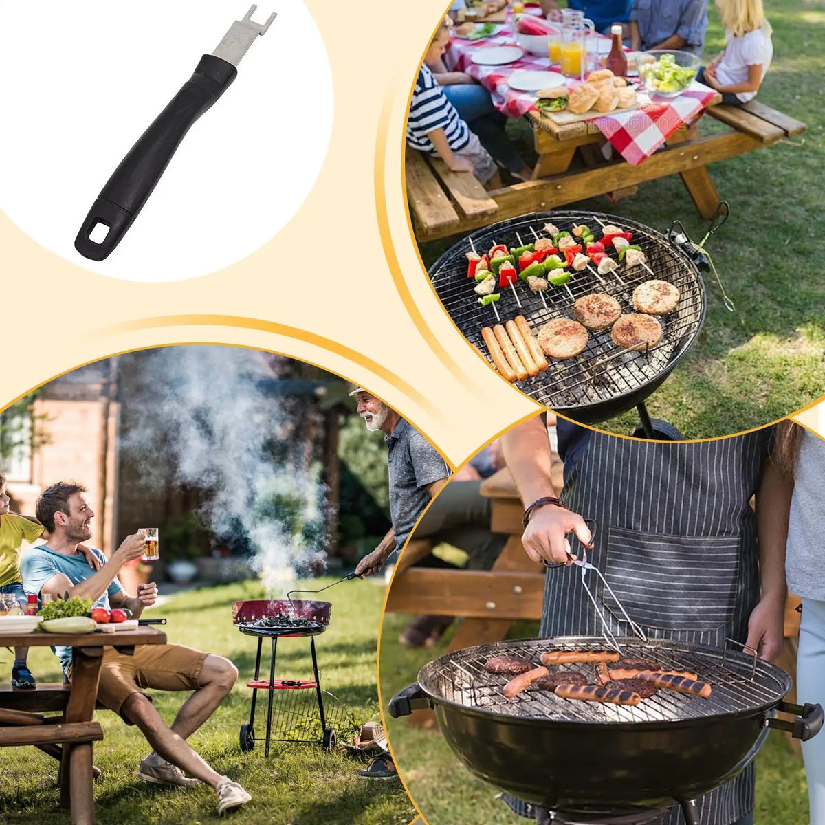 Stainless Steel Grill Grate Lifter Charcoal Grills Bbq