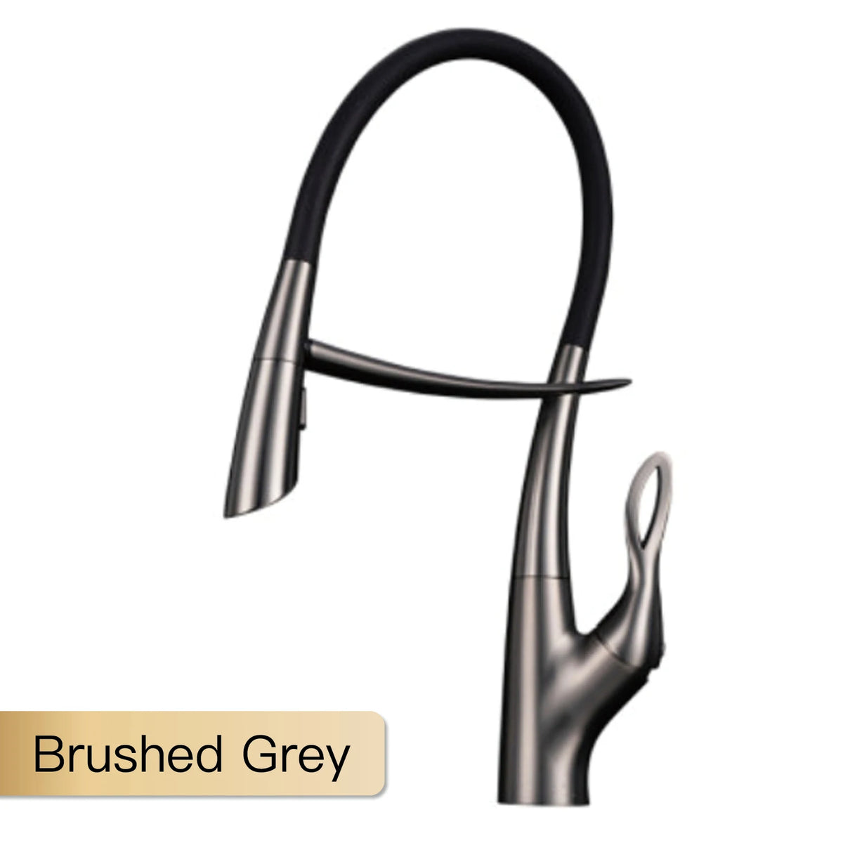 Modern Luxury Black Brass Faucet Pull-Out Magnetic Suction