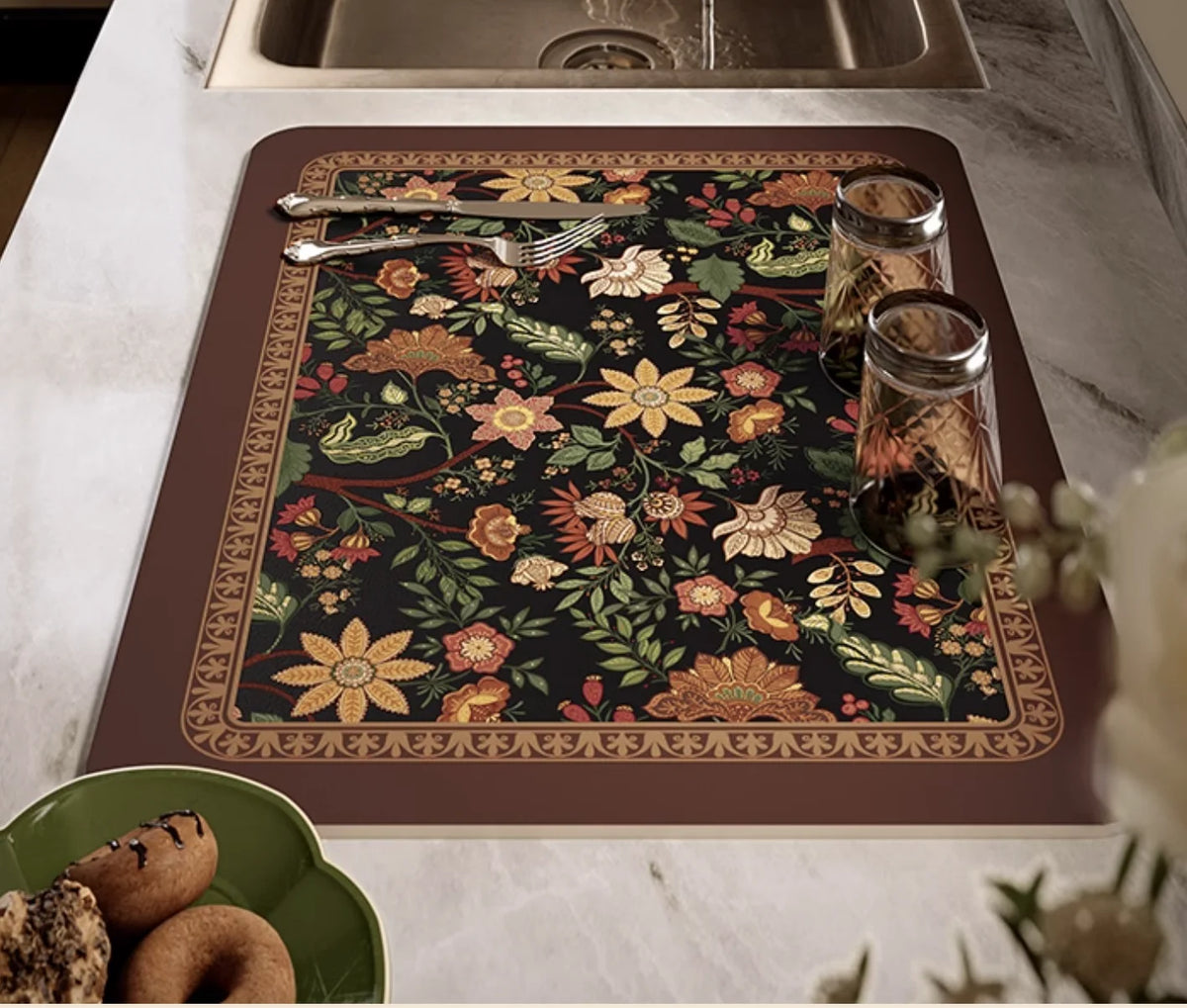 Dish Drying Mat Super Absorbent Counter Draining Mat