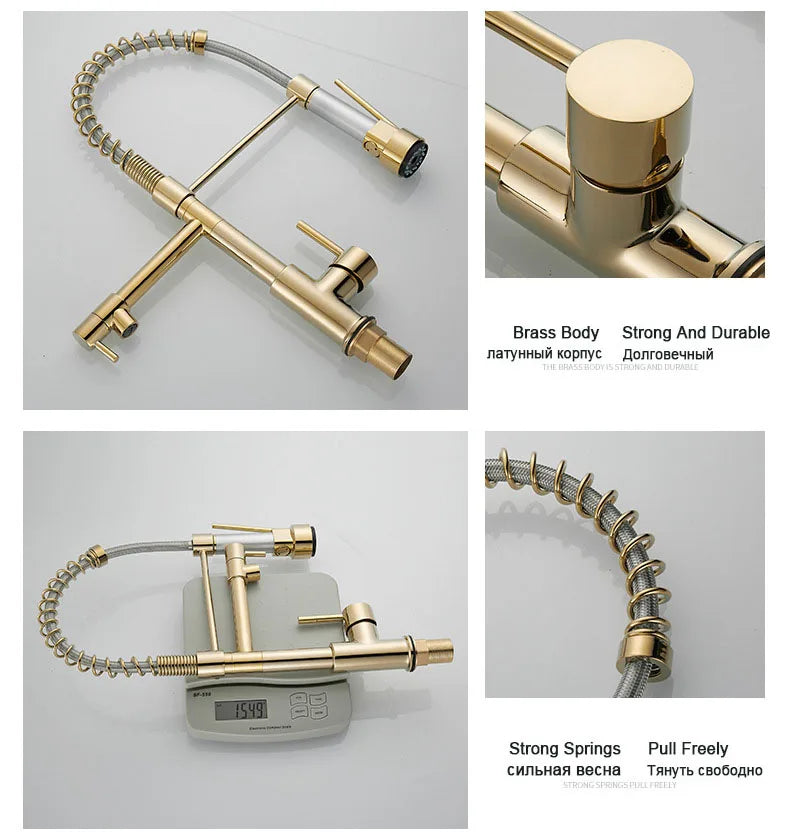 Gegve Faucets Removable Taps Brush Brass Faucet Water