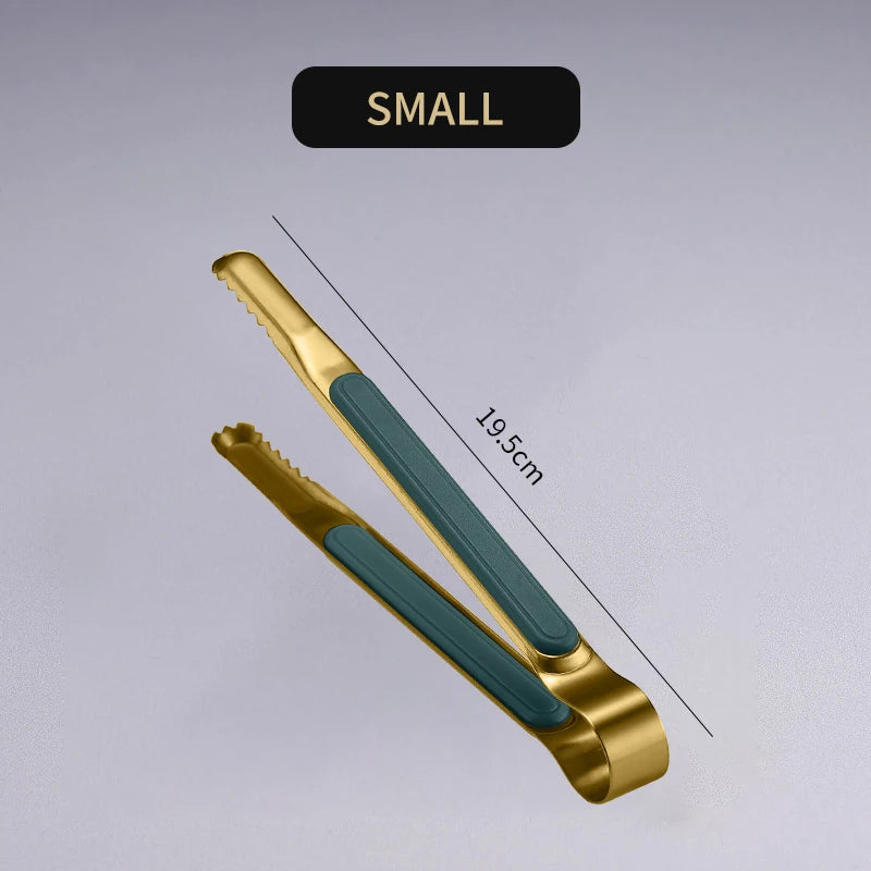 Gold Stainless Steel Food Tongs Non-Slip Serving Tongs