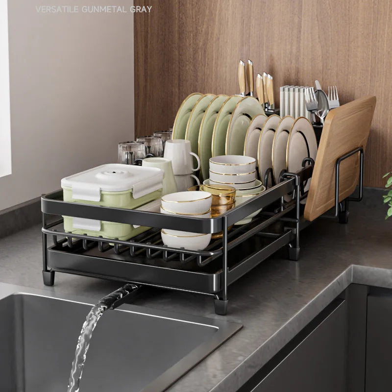 Retractable Dish Drainer Storage Organization Sink Dish Rack