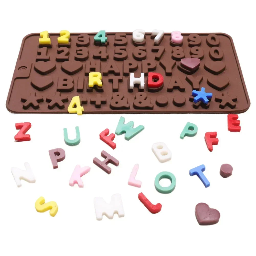 Silica Gel Silicone Mold 26 Letters Chocolate Number