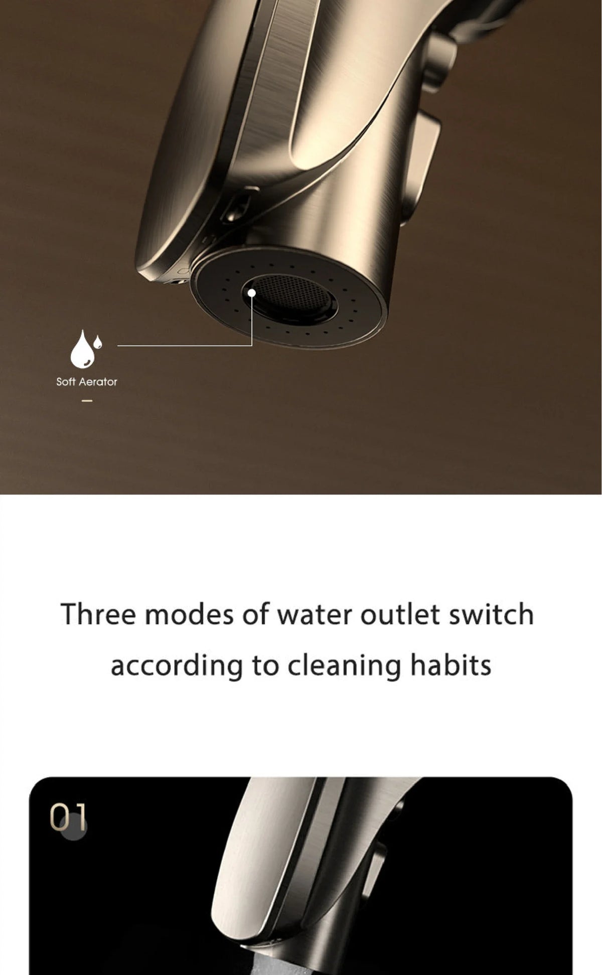 Luxury Brass Gun Gray Faucet Digital Display Intelligent