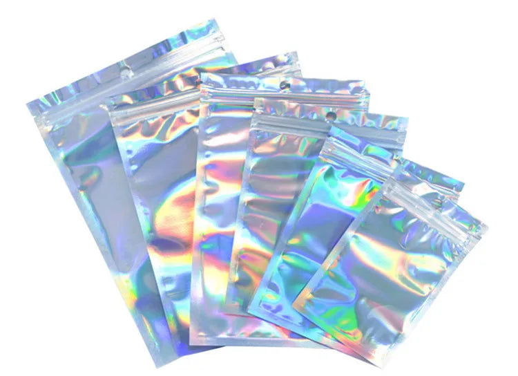 200pcs Resealable Translucent Holographic Storage Bag Hologram