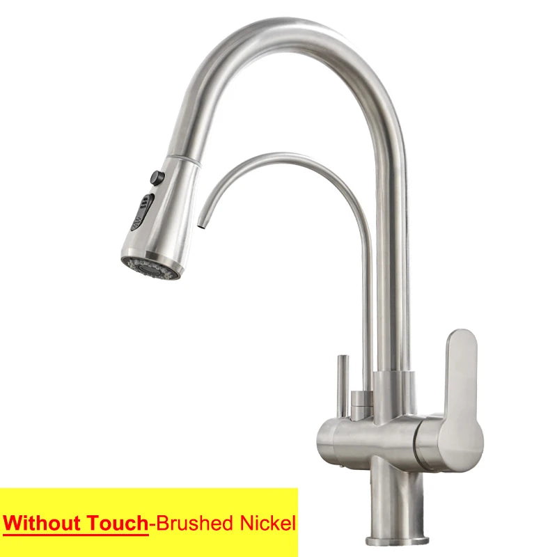 Square Touch On Filter Faucets Pull Down Cold