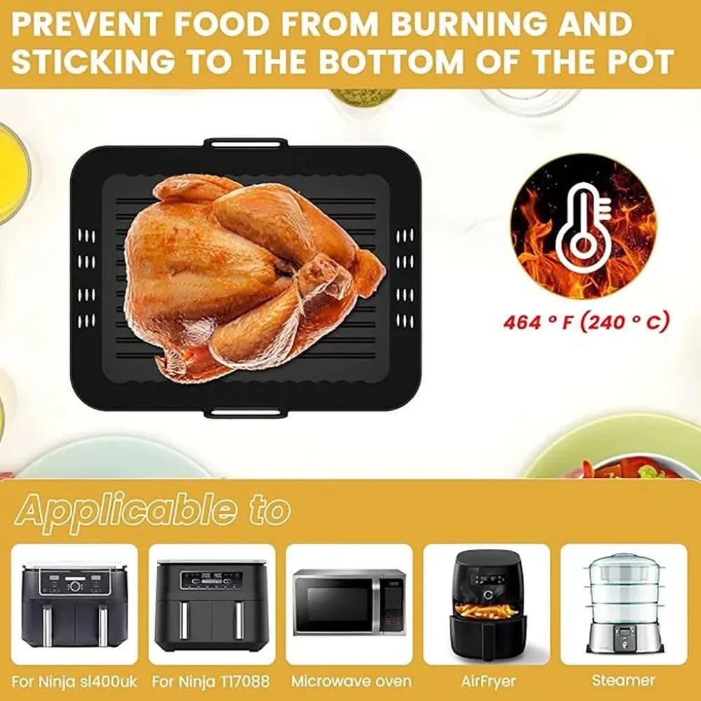 2pcs/1pcs Air Fryer Silicone Liners Ninja Sl400 Sl401