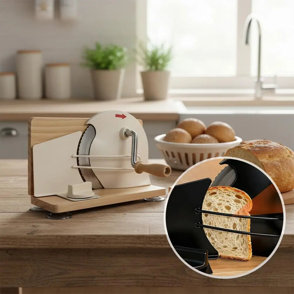 Hand Crank Bread Slicer 5-20mm Adjustable Thickness -