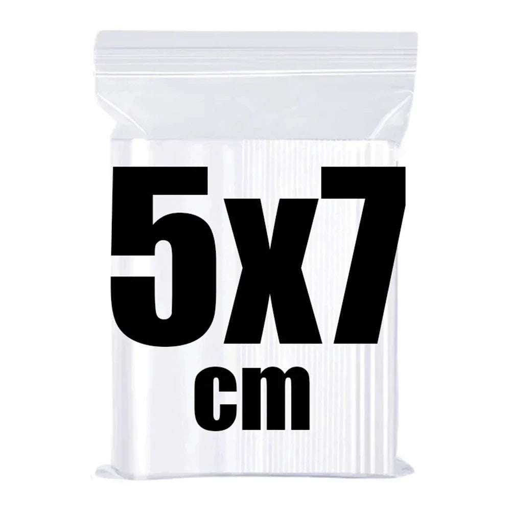 100-600pcs Small Zip Lock Plastic Bags Reclosable Transparent
