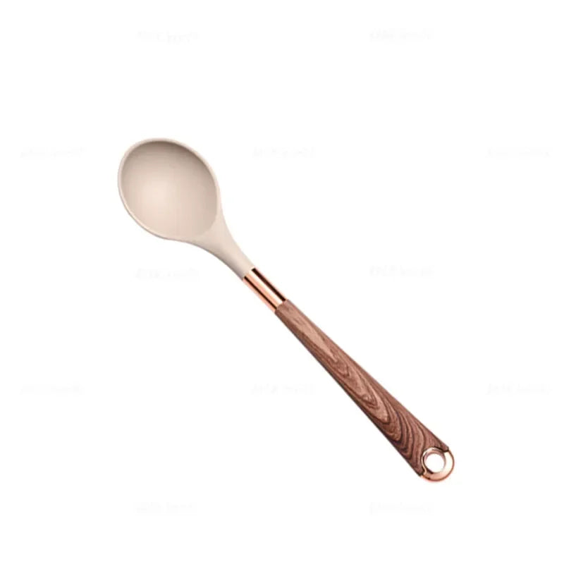 1-Pack Silicone Utensils Non-Stick Cooking Gold Plated Heat