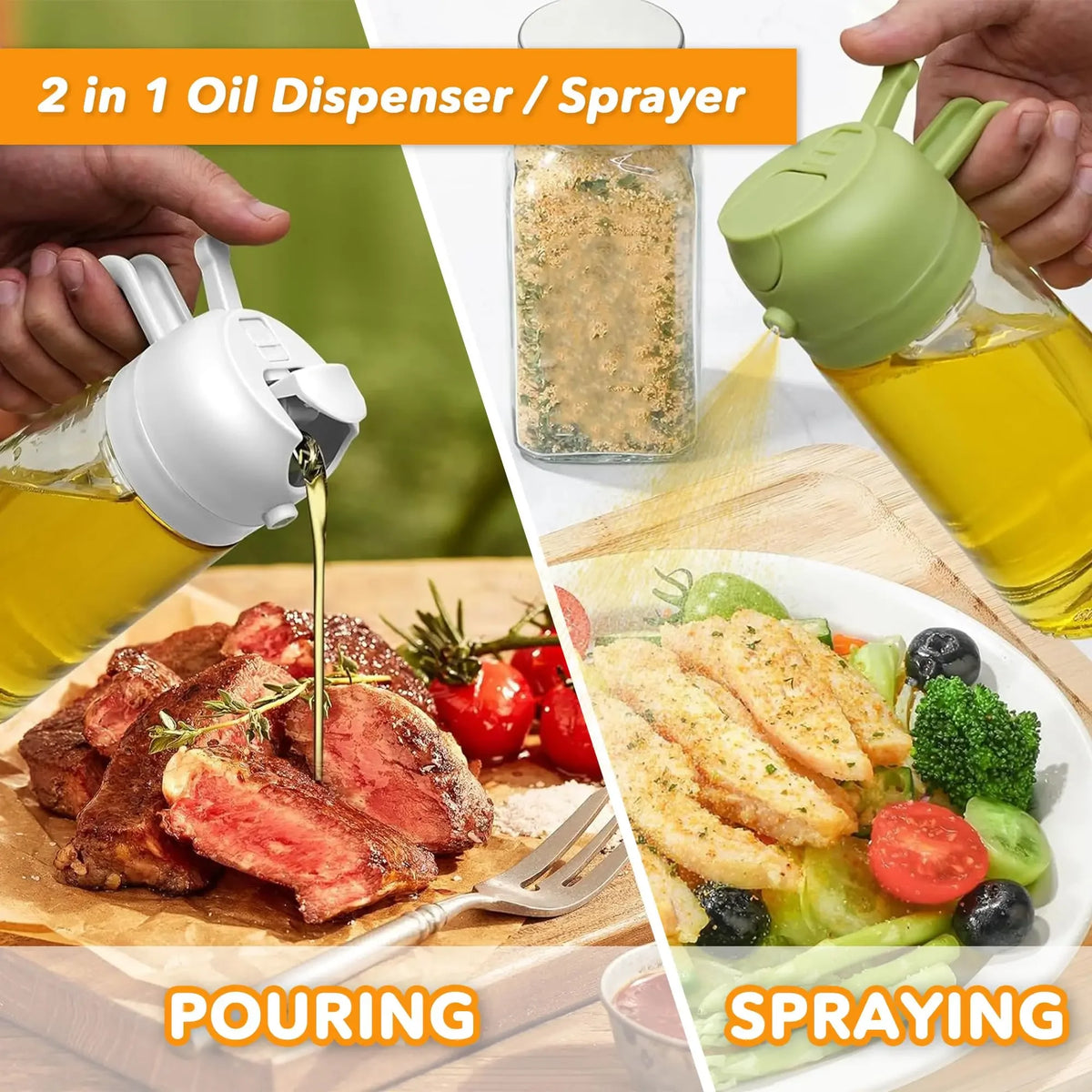 2pcs Oil Spray Dispenser Sprayer Pourer Oil Empty