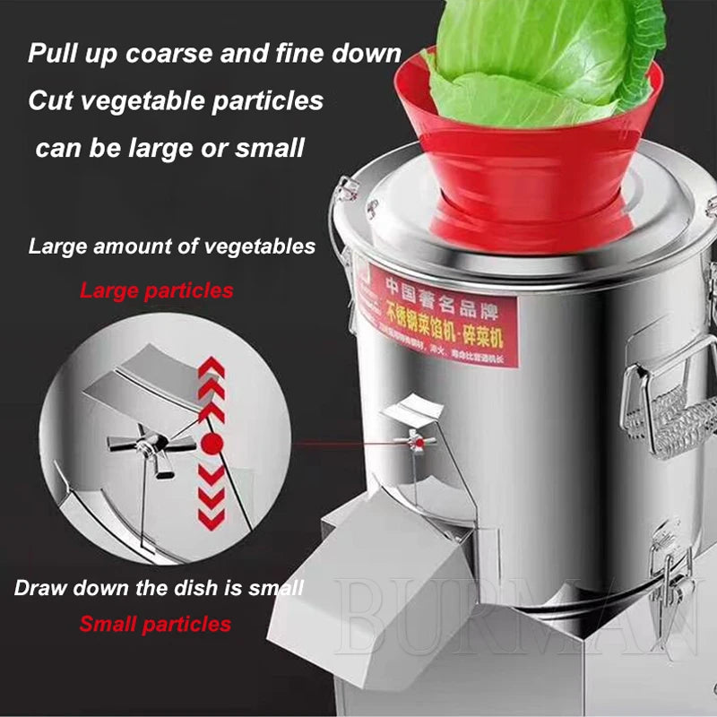 750 Rpm Electric Commercial Vegetable Cutter Mincing Baozi
