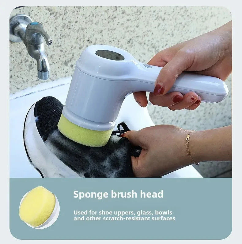 Electric Cleaning Brush Usb Rechargeable Scrubber Bathroom