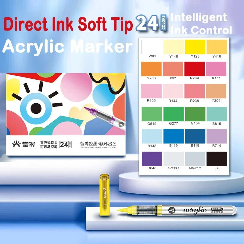 Grasp 120/1 Colors Acrylic Markers Brush Tip Paint