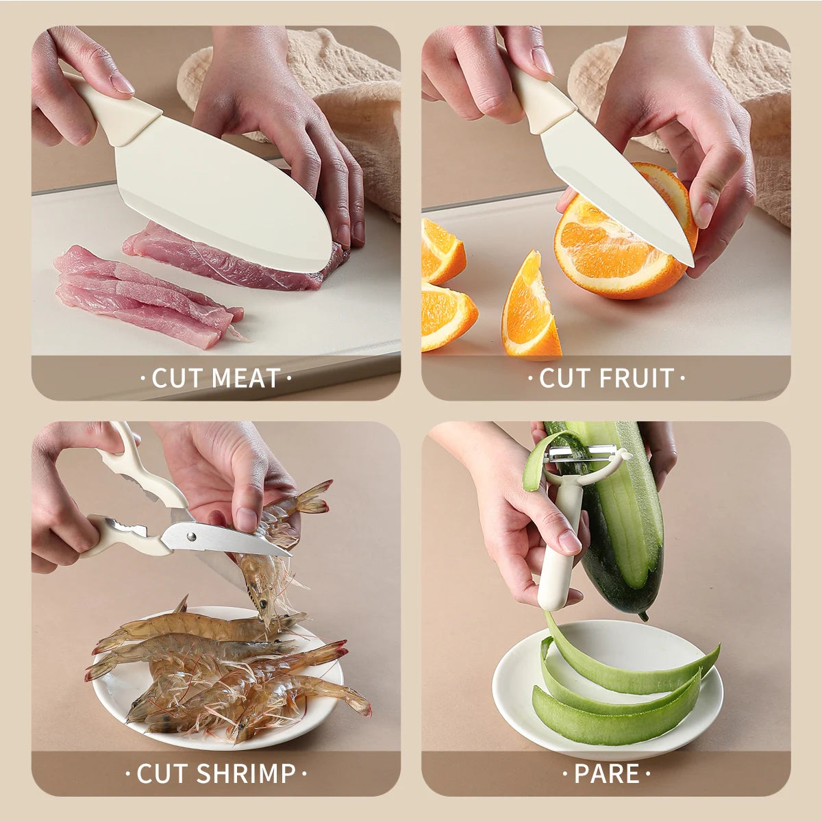 5-Piece Including Small Chopping Knife Scissors Fruit Knife