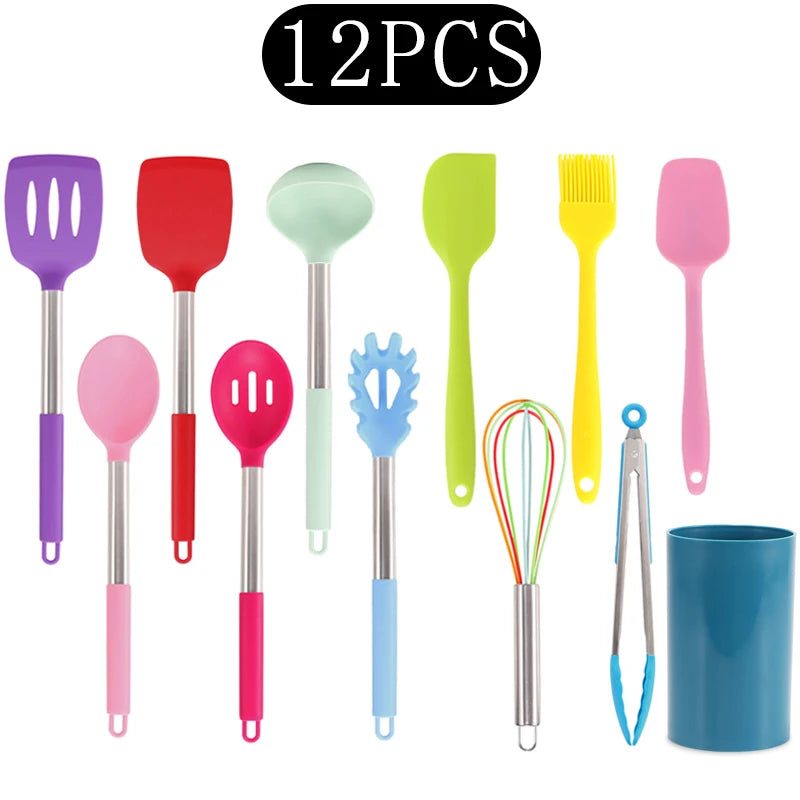 Black Non-Stick Silicone Kitchenware Cooking Utensils Cookware