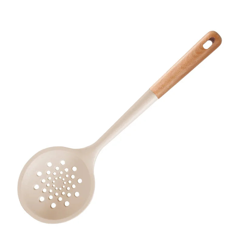 Silicone Cooking Utensils Durable Hardwood Handle Heat Resistant