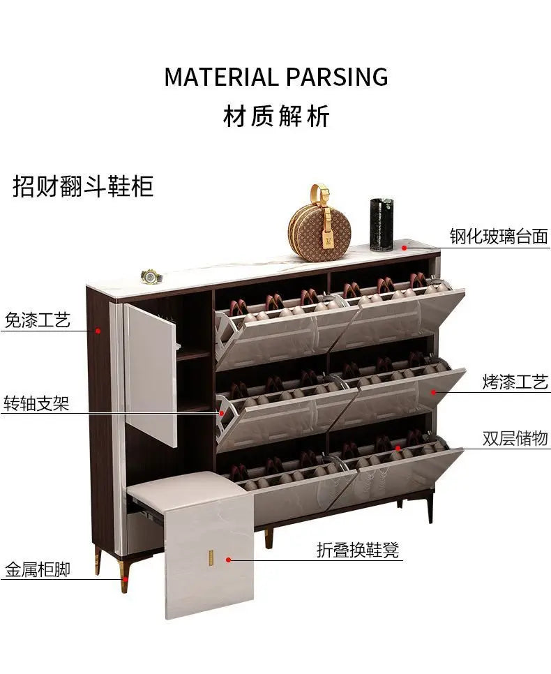 Luxury Ultra-Thin Shoe Cabinet Organizer Storage Living Room