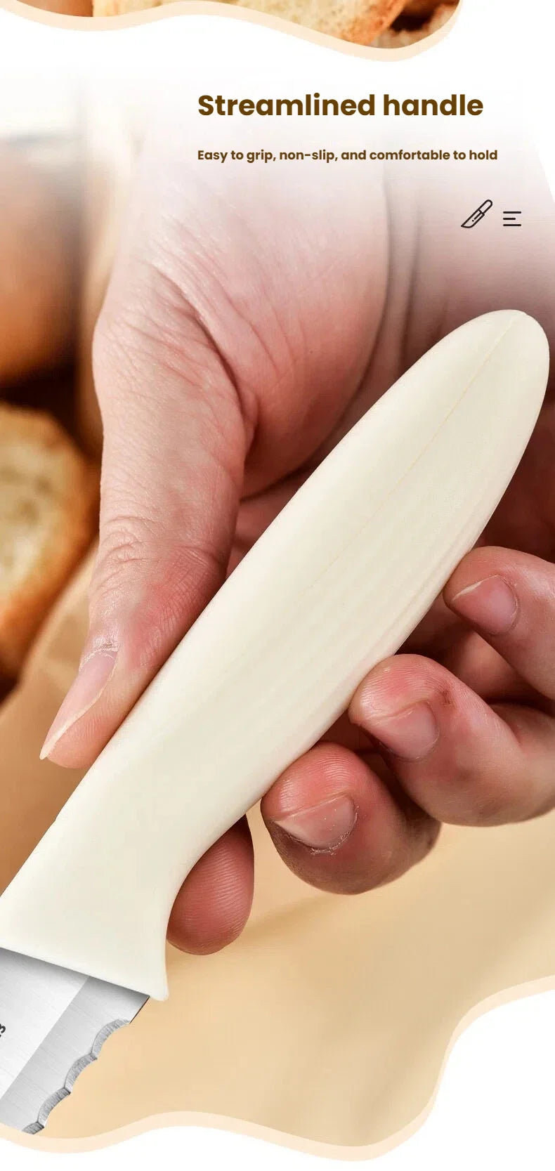 Bread Knife Serrated Edge Sandwich Toast Slicing Knife