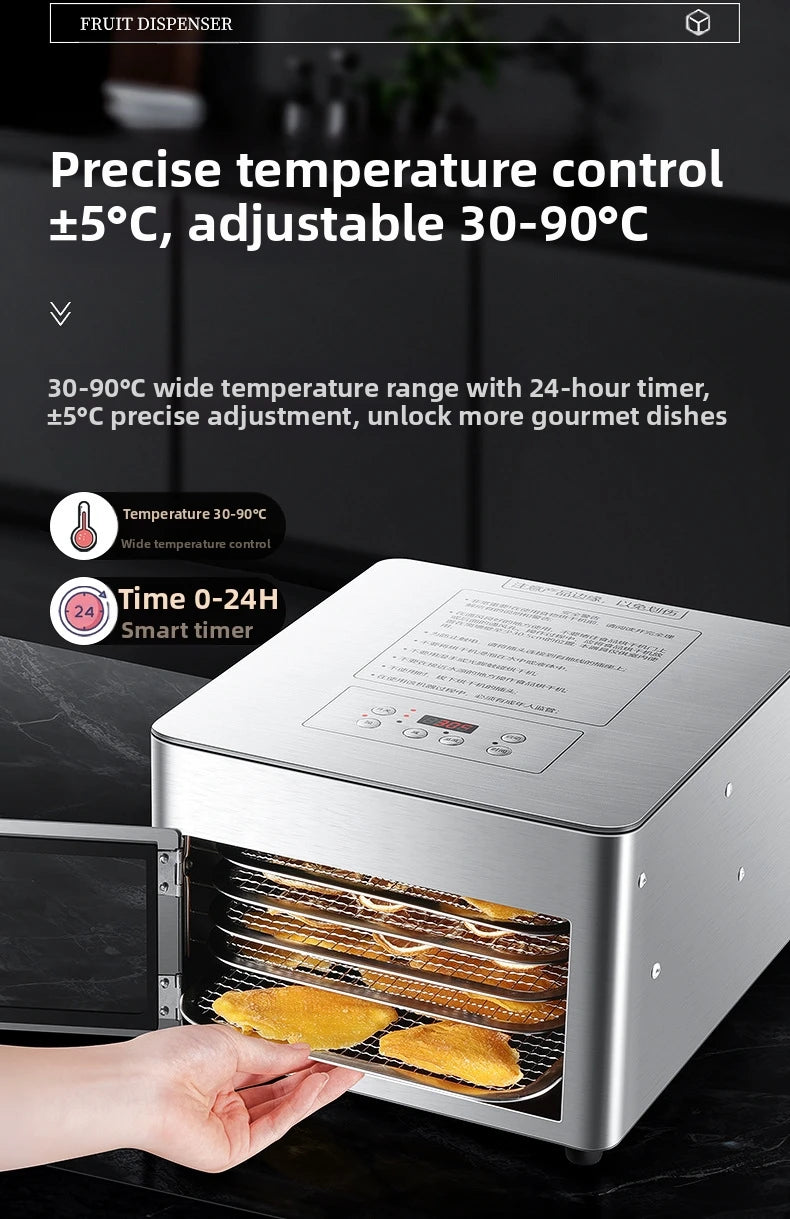 Commercial Grade 5-Layer Food Dehydrator Stainless Steel Drying