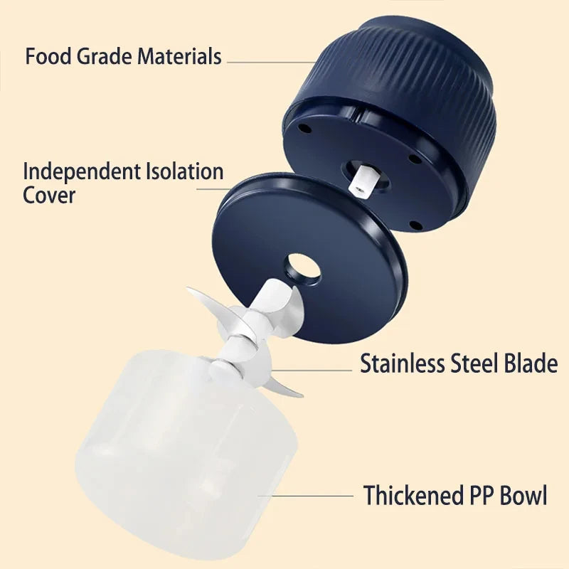 250ml Mini Wireless Usb Rechargeable Electric Vegetable Chopper