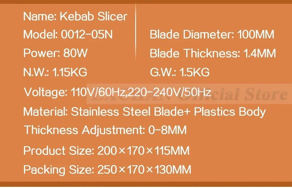 Lx 05 Electric Kebab Slicer Shawarma Machine Knife