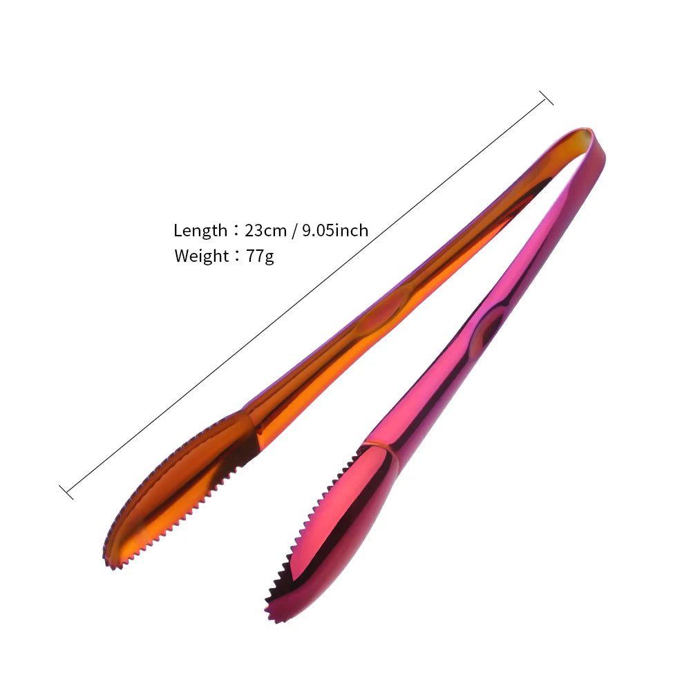 1/2pcs Ice Tongs Stainless Steel Gold Bbq Tong