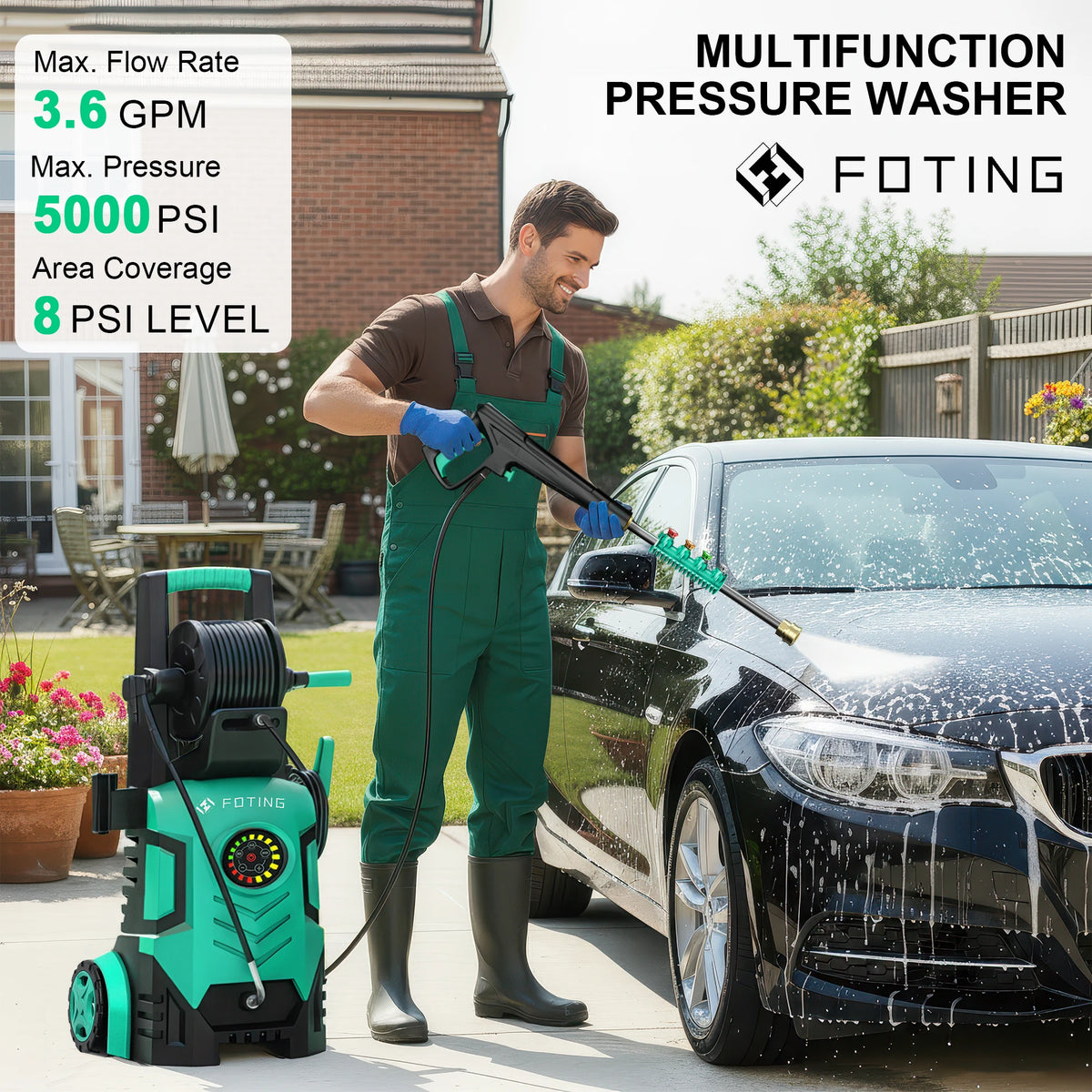 2026new Pressure Power Washer 5000psi Adjustable Touch Screen