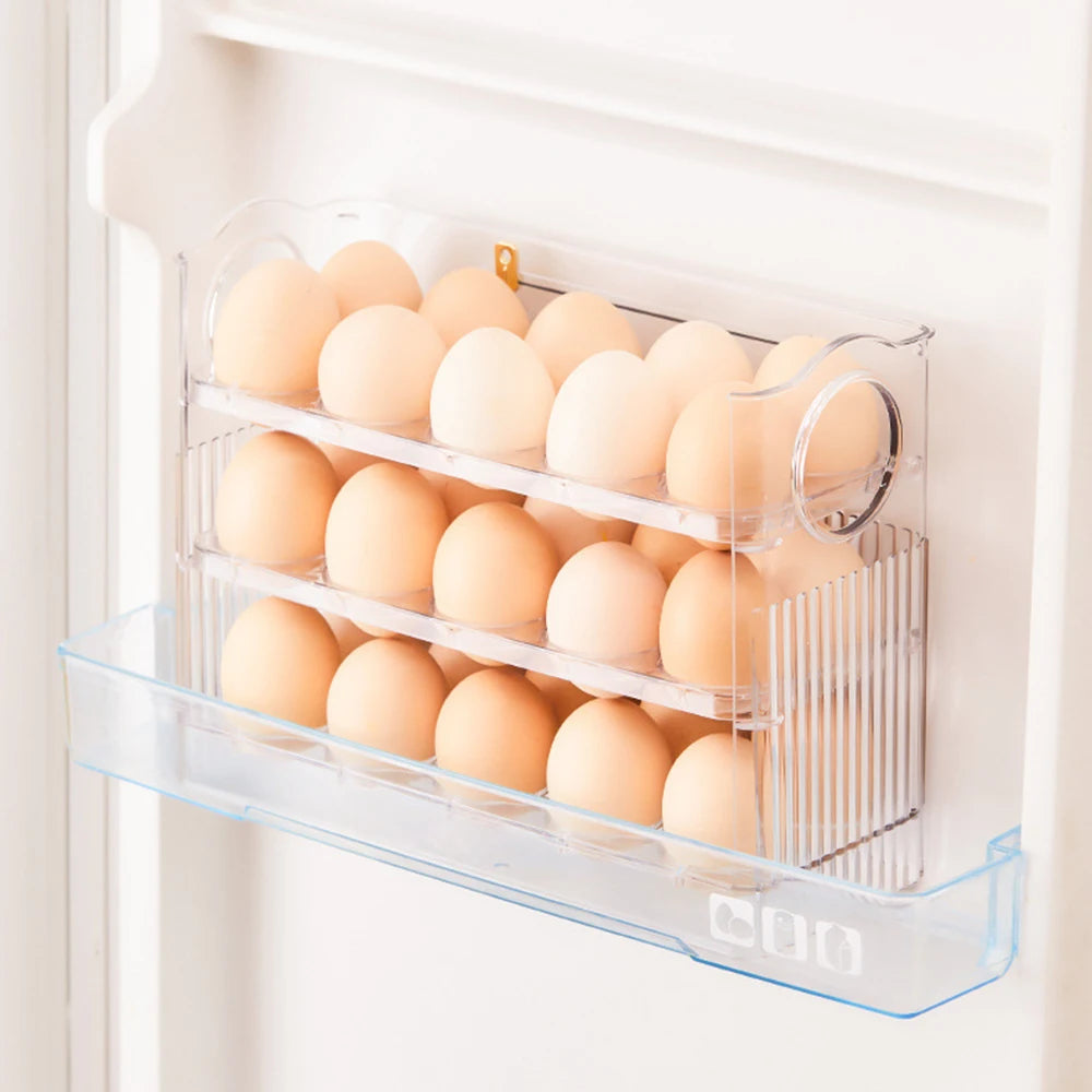 Three-Layer Flippable Egg Holder 30 Eggs Egg Storage