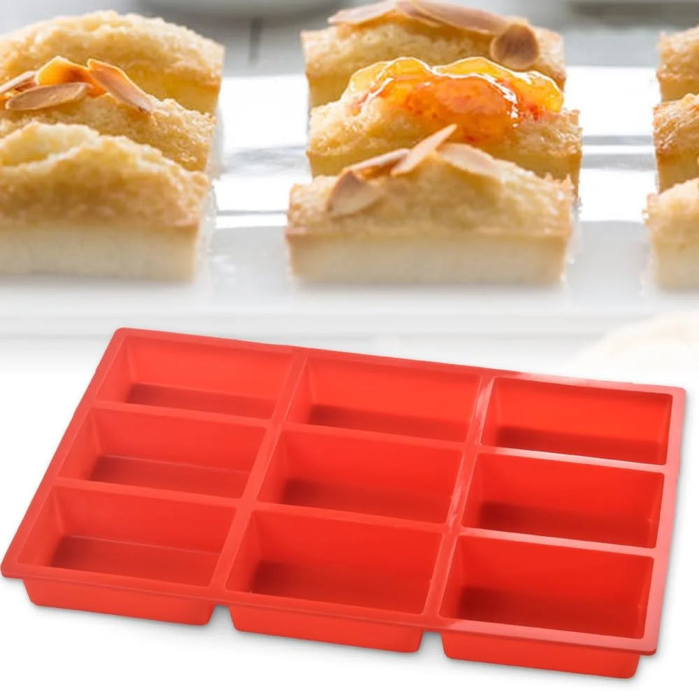 1/2pack Silicone Mini Loaf Pan 9-Cavity Non-Stick Bread
