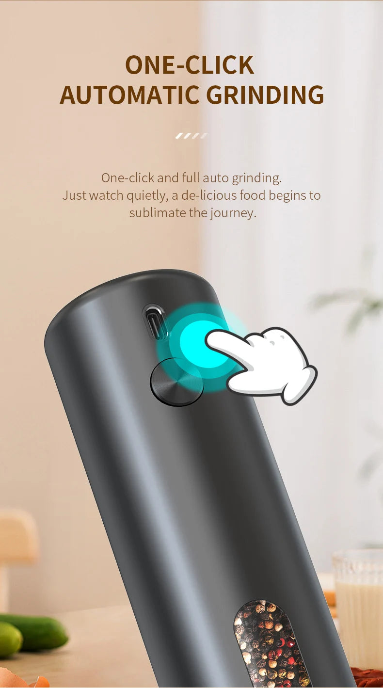 Rechargeable Electric Salt Pepper Grinder Adjustable Coarseness