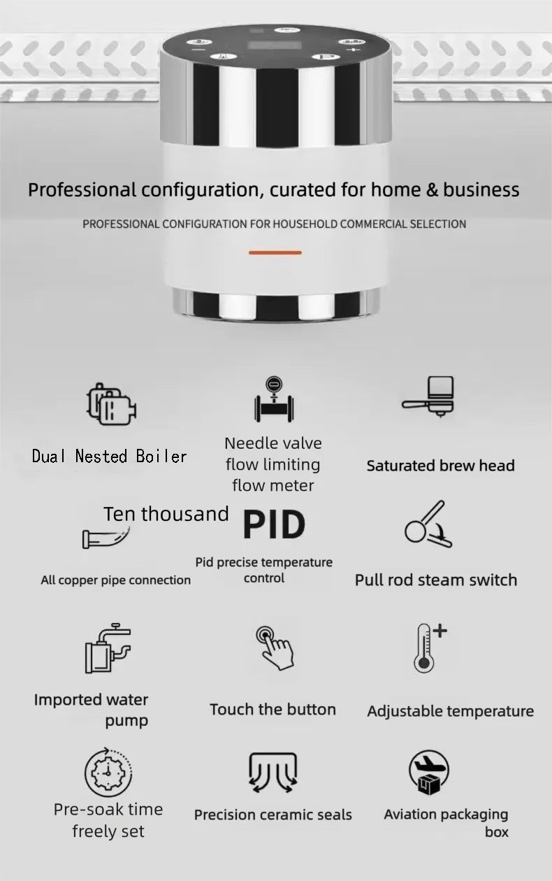 110v/220v Style Commercial Dual Nested Boiler Coffe Pub