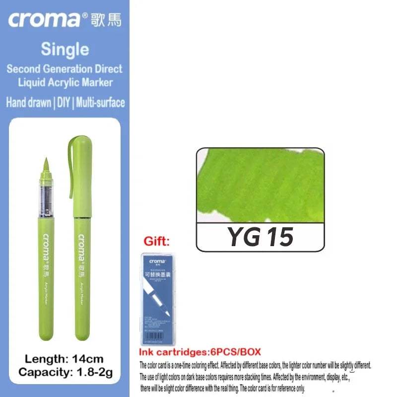 Croma 160/1 Colors Refillable Direct Liquid Acrylic Marker