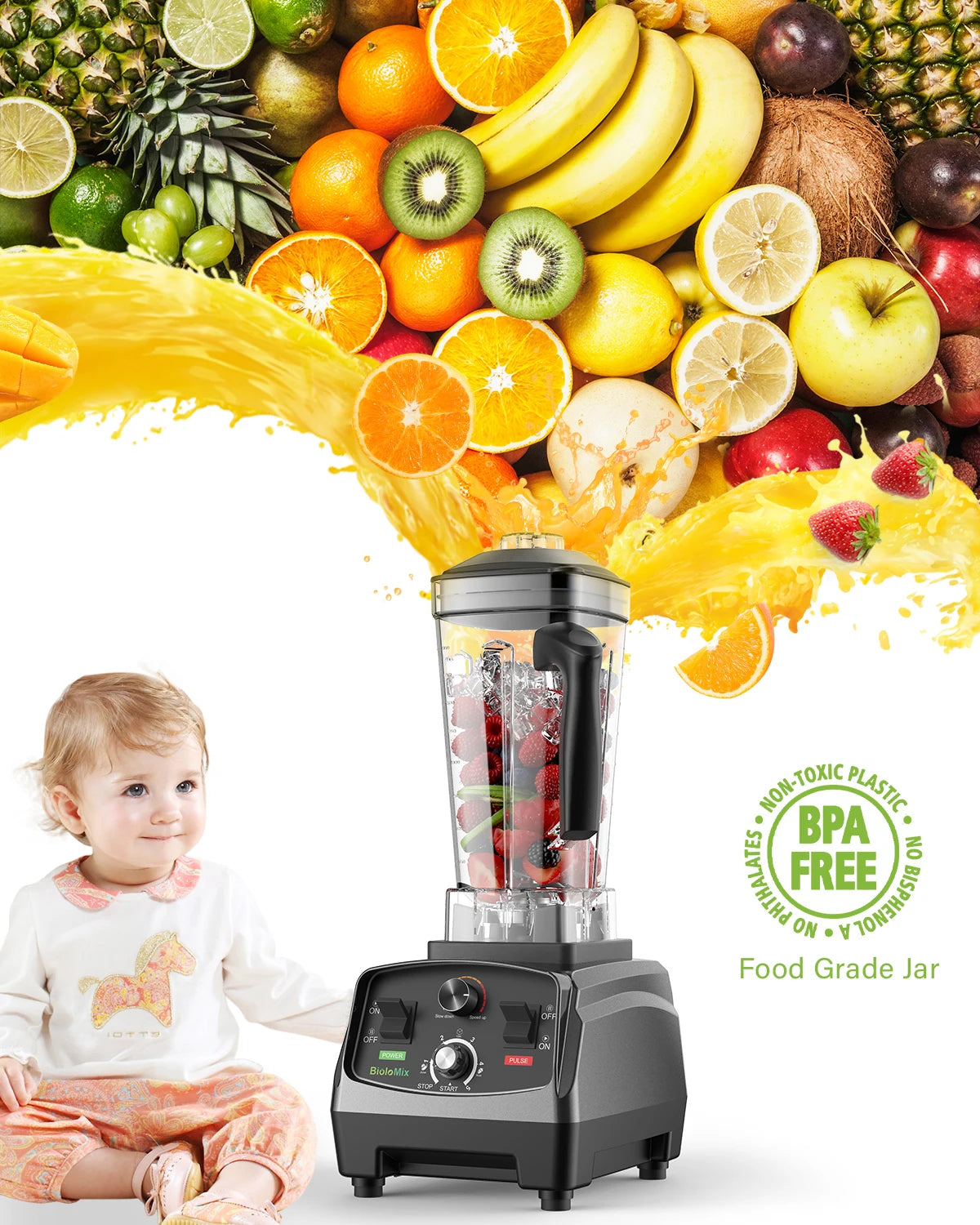 Biolomix 3hp 2200w Heavy Duty Grade Timer Blender