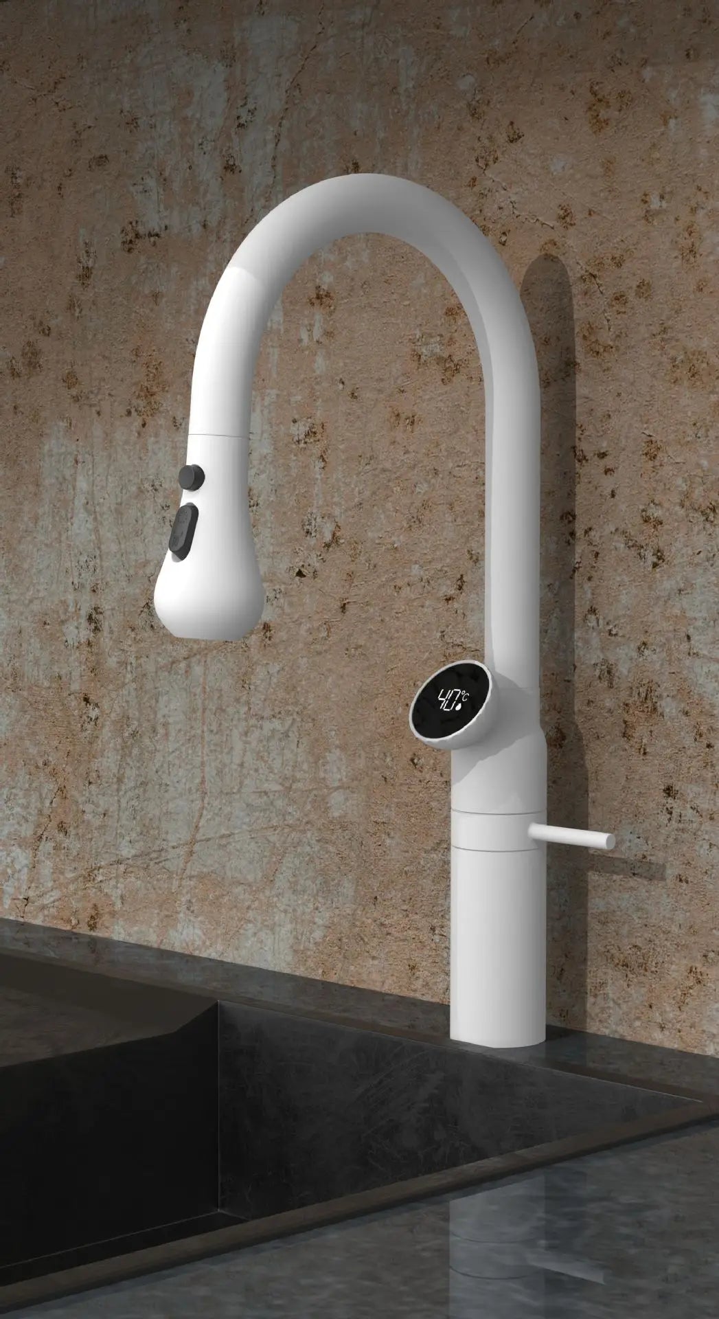 Jieni Rose Gold Faucet 360 Swivel 3-Way Brass