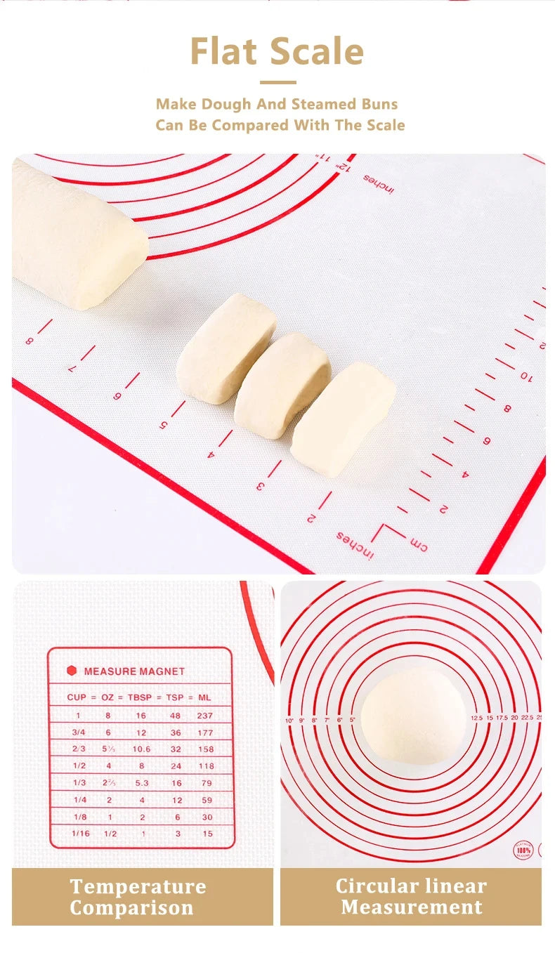 Black Red Kneading Dough Mat Silicone Baking Mat